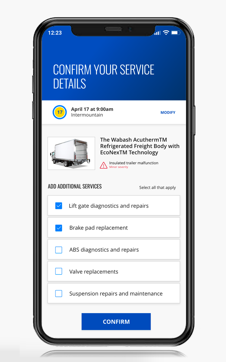 Confirm service details