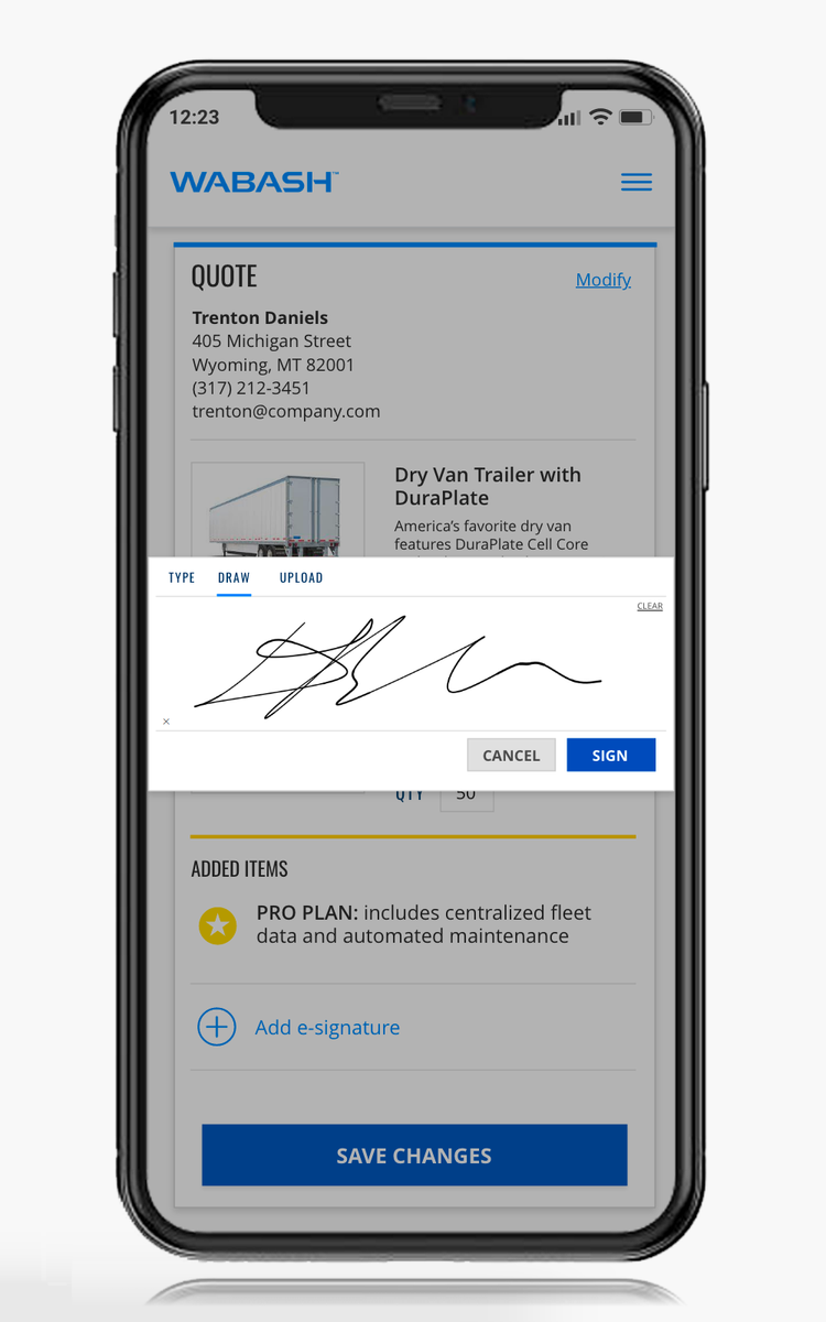Quote with e-signature